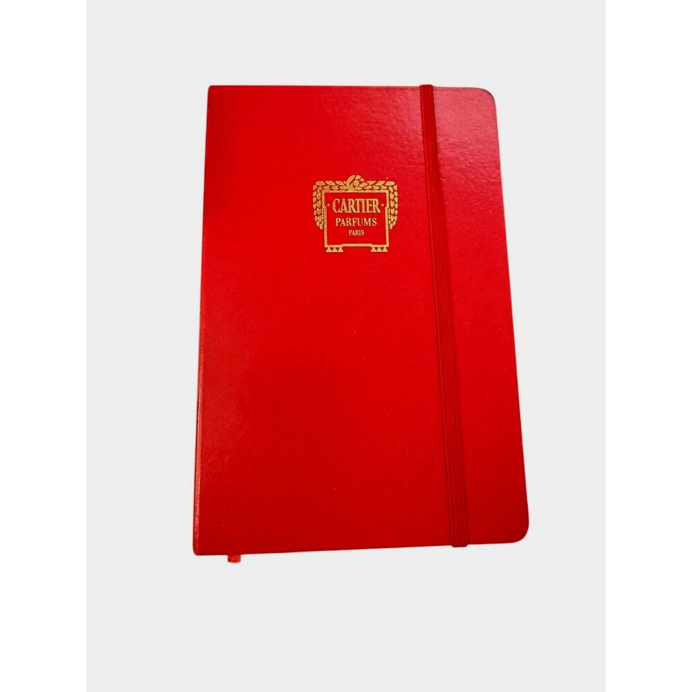 Cartier Parfums Paris Vintage Red Lined Notebook Journal 90s